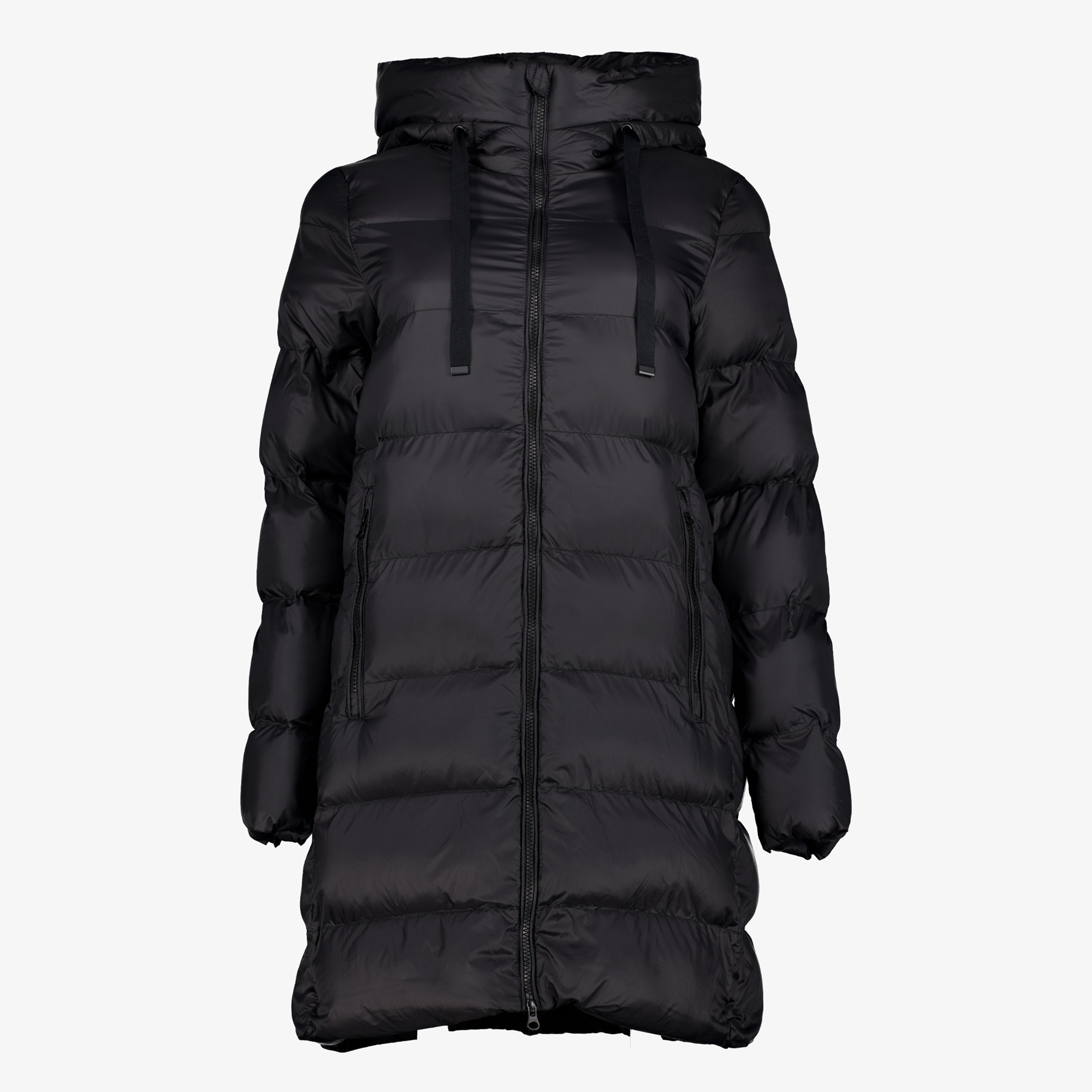 zwarte gewatteerde jas dames